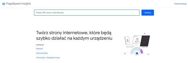 PageSpeed Insights - darmowe narzędzie do mierzenia prędkości strony od Google